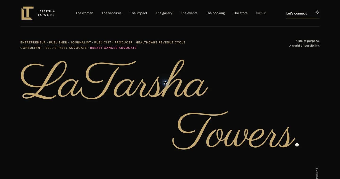 LaTarsha Towers — the live interface
